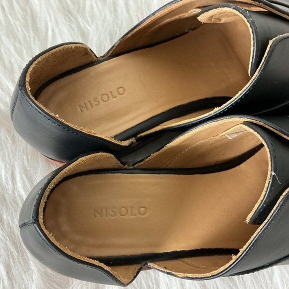Nisolo Black Leather Emma D'Orsay Oxford Slip On Loafer 10 - Picture 4 of 7
